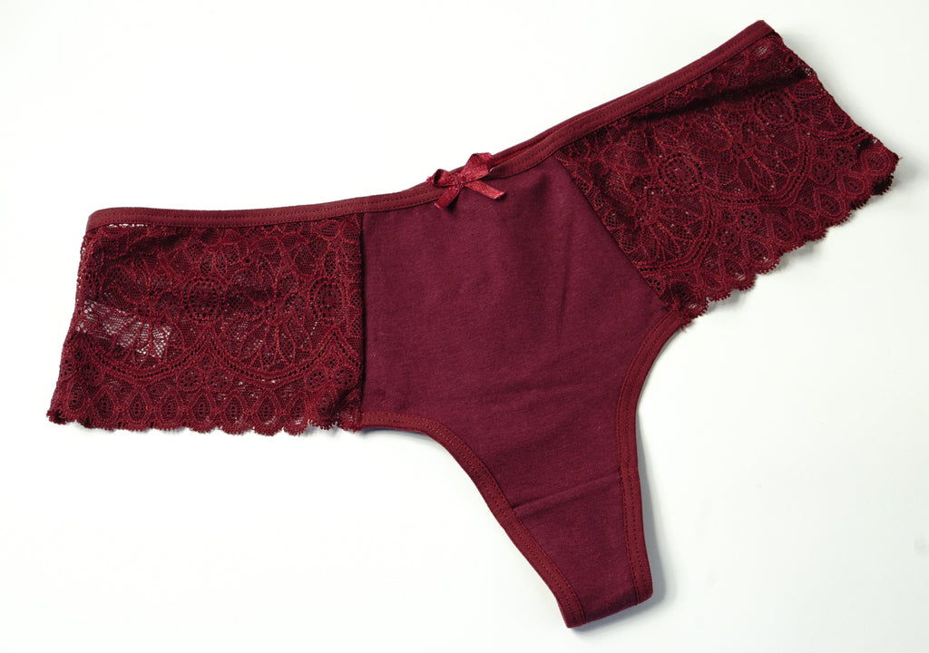 Panty String Blanca en Cotton et dentelles