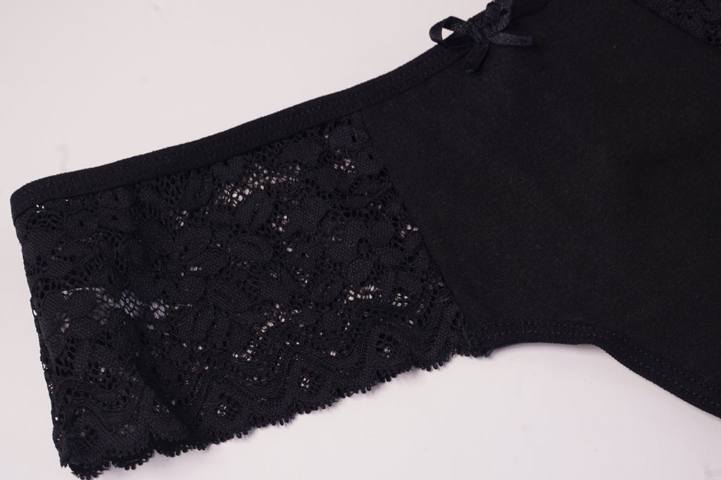 Panty String Blanca en Cotton et dentelles