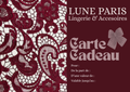 Carte cadeau LUNE PARIS "Le Plaisir d'Offrir, la Liberté de Choisir"