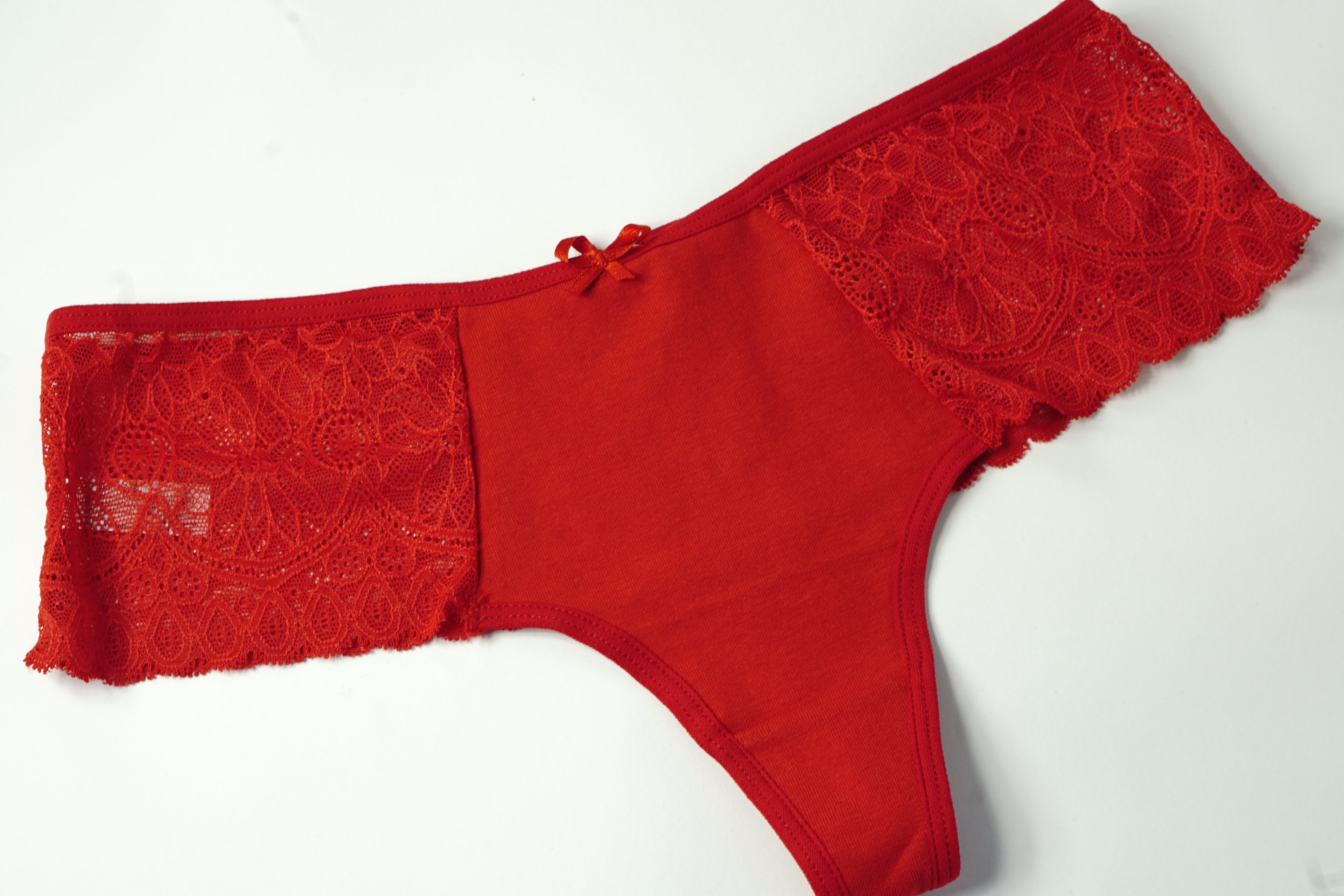 Panty String Blanca en Cotton et dentelles