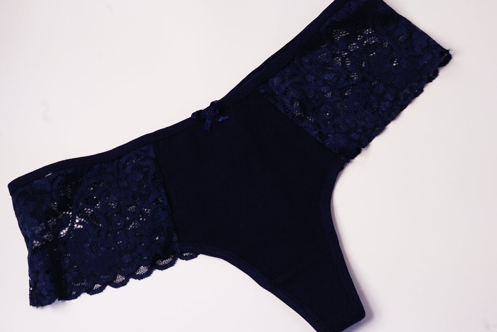Panty String Blanca en Cotton et dentelles