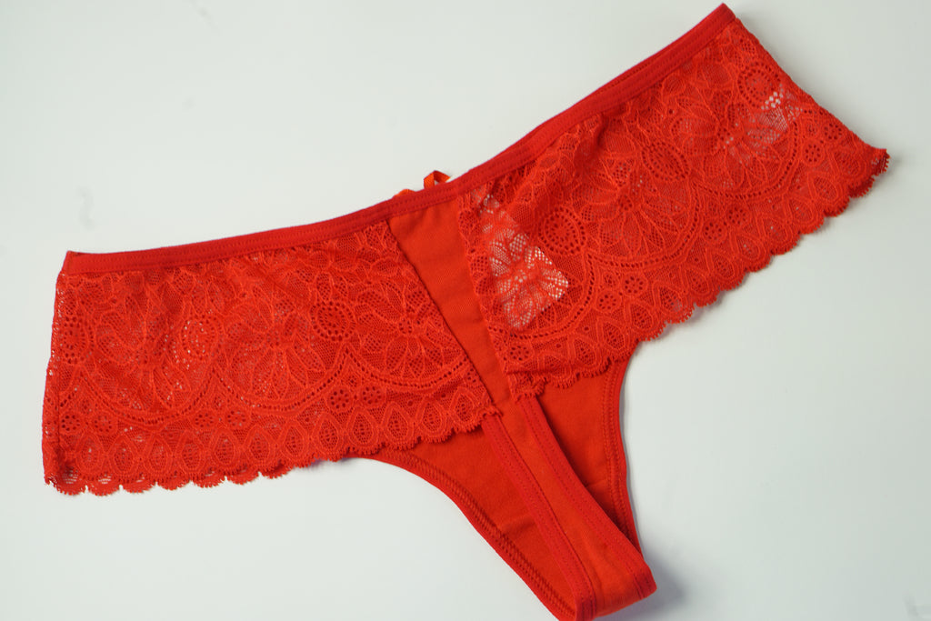 Panty String Blanca en Cotton et dentelles