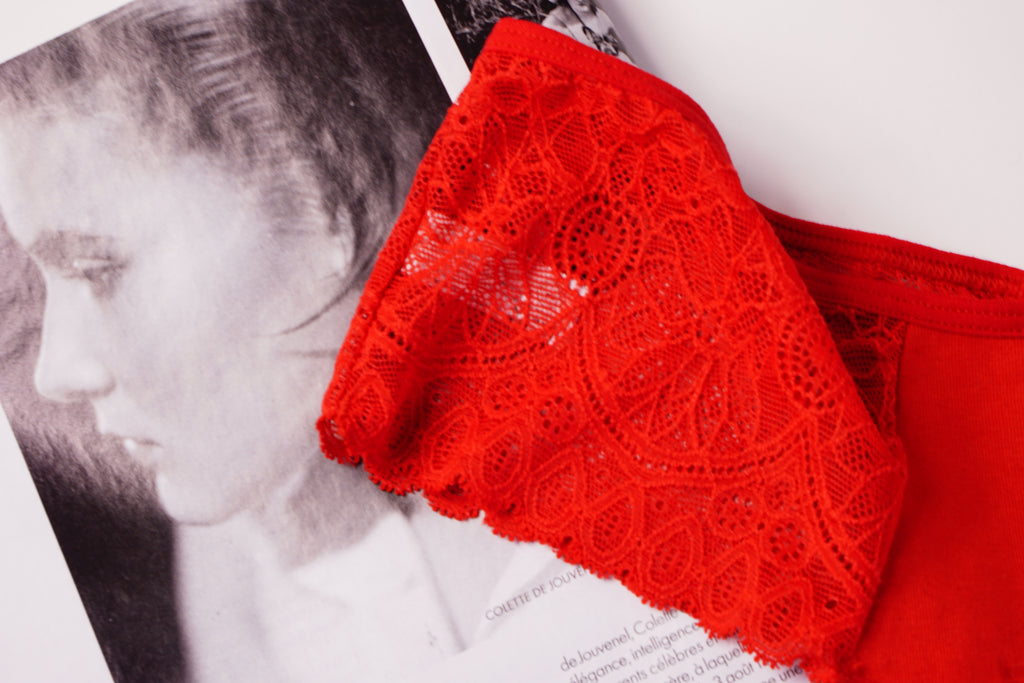 Panty String Blanca en Cotton et dentelles